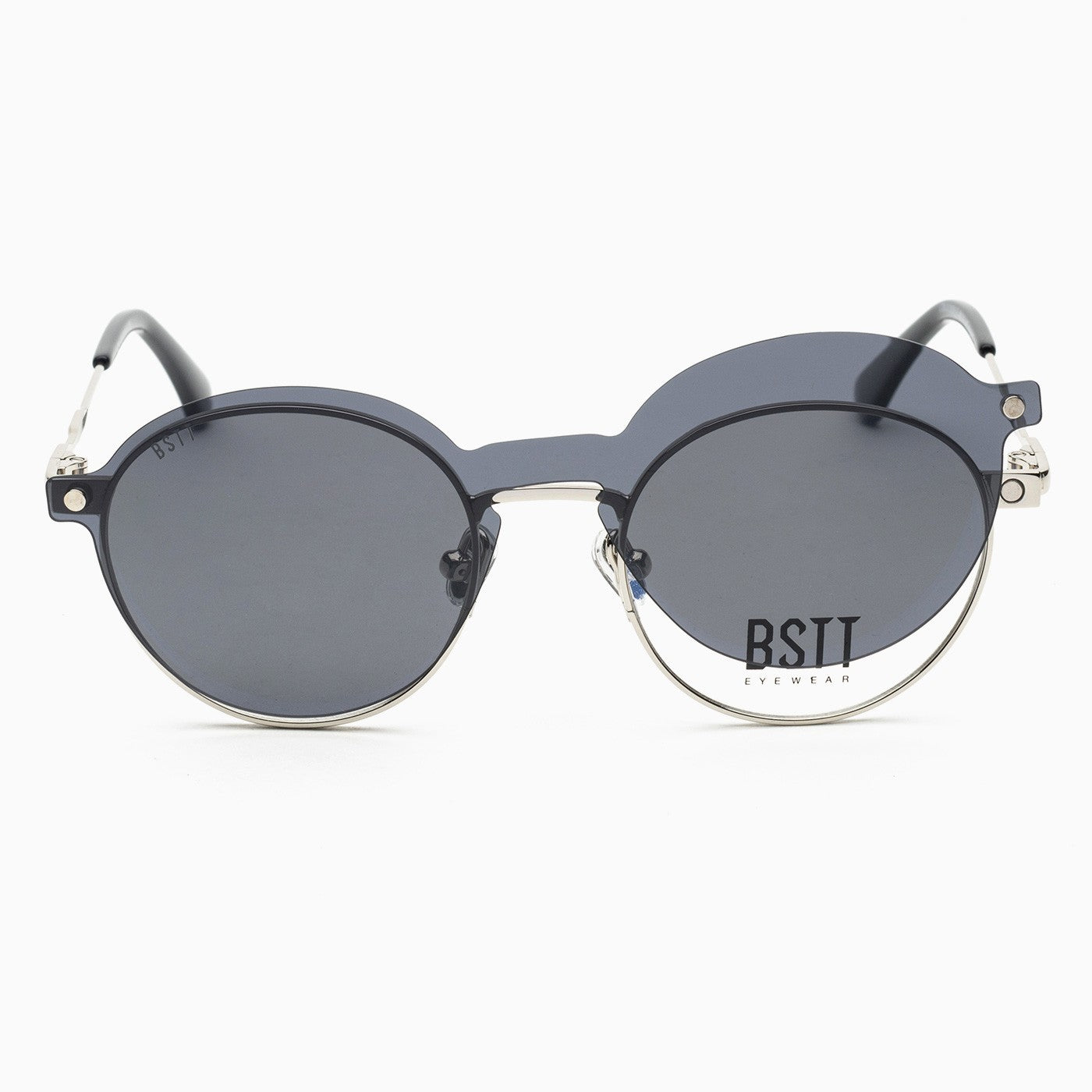 Occhiali da Vista con Clip Sole Bust Out Linea BSTT - Crocodile Argento